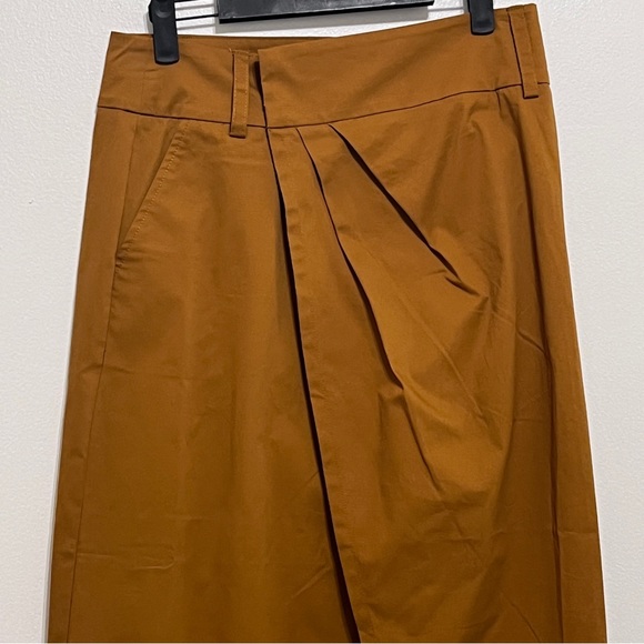 by Anthropologie Bronze Maxi Column Wrap Skirt Sz 8 - Picture 6 of 13